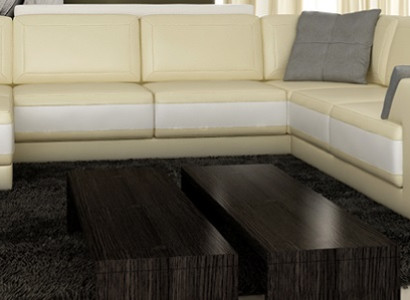 Designersofa mit USB Ecksofa Couch Ledersofa Polster Sitz Eck Garnitur +Licht