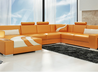 Ecksofa Polster Designer Sofa Eckgarnitur Couch Modernde Sofas U Form Leder +USB
