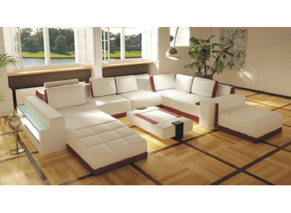 Sofa Couch Ecksofa Valentin UForm Luxus Designersofa Ledercouch LED Leder Modern