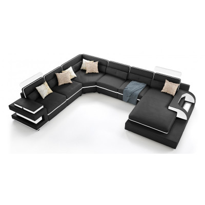 Entdecken Sie unser Großes U-Form Sofa mit innovativer USB-Klickautomatik