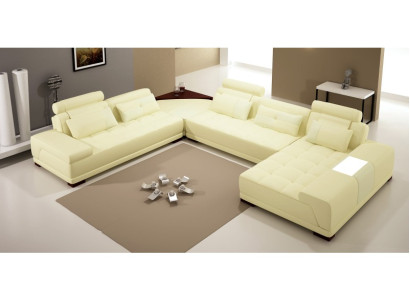 Design Wohnlandschaft Sofa Ecksofa Couch Polster Eck Sitz Garnitur Leder USB+LED