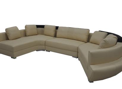 Runde Eck Sofa mit USB Couch Polster XXL Big Rund Couchen Wohnlandschaft U Form