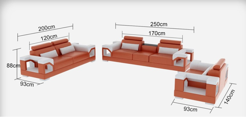 Ledersofa Couch Wohnlandschaft 3+2+1 Sitzer Modern Garnitur Design Sofa