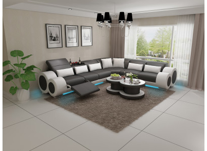 Ledersofa Couch Wohnlandschaft Sofa Modern Eck Ecksofa Design Garnitur