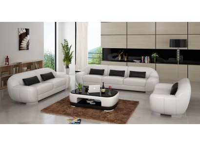 Sofagarnitur 3+2+1 Couch Polster Sitz Leder Garnitur Designer Set Neu Homberg W