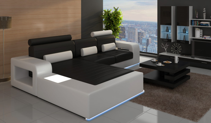 LEDER ECKCOUCH GARNITUR mit USB,LEDERCOUCH Maßanfertigung SOFA GARNITUR ECKSOFA