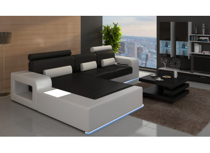 LEDER ECKCOUCH GARNITUR mit USB,LEDERCOUCH Maßanfertigung SOFA GARNITUR ECKSOFA