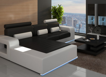 LEDER ECKCOUCH GARNITUR mit USB,LEDERCOUCH Maßanfertigung SOFA GARNITUR ECKSOFA