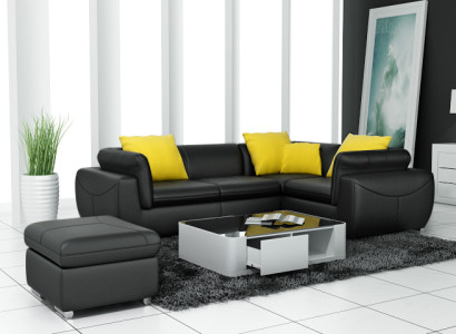 Ledersofa mit USB Wohnlandschaft Ecksofa Eck Garnitur Design Modern Sofa F3014C
