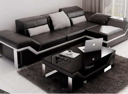 Ledersofa Sofa mit USB,Wohnlandschaft Ecksofa Garnitur Design Modern Sofa K5007F