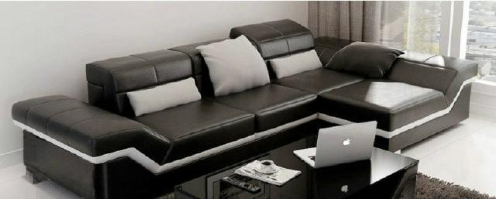 Ledersofa Ecksofa mit USB Sofa Garnitur Couch Wohnlandschaft Polster Sofa Neu