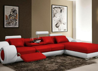 Ecksofa Wohnlandschaft Couch Ledersofa mit USB Sofa Polster Garnitur Ecke BERLIN