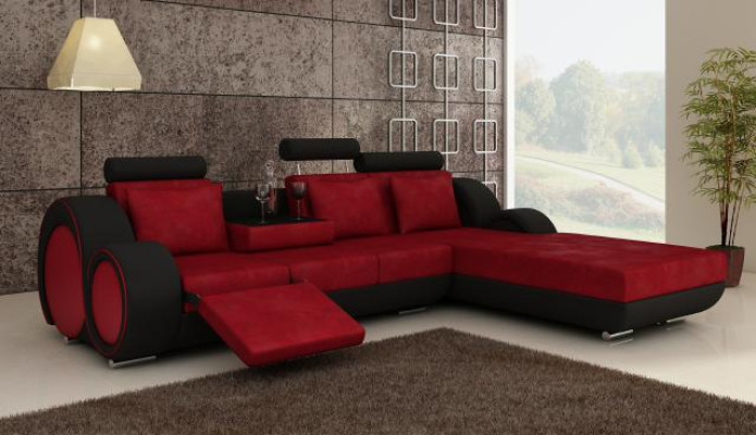 Textilsofa mit USB,Eckcouch Ecksofa Stoffsofa Wohnlandschaft Couchgarnitur NEU