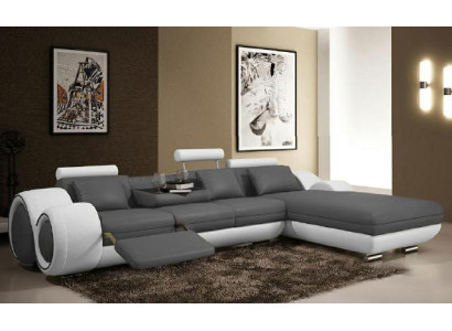 Ecksofa USB Wohnlandschaft Couch Ledersofa Sofa Garnitur Massanfertigung