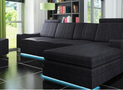 Stoffcouch mit USB Sofa Polster Garnitur Ecke Neu Textilcouch Eckcouch Stoffsofa