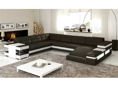 Ledersofa Sofa Couch Polster Ecke Wohnlandschaft Ecksofa Design Leder PH3006 Neu