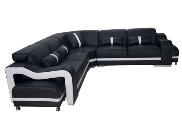 Ledersofa Couch Wohnlandschaft Garnitur Design Modern Ecke Sofa L-Form +USB Neu