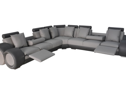Ecke Leder Modern XXL Couch Wohnlandschaft Ledersofa Sofa L-Form + USB Couch Neu