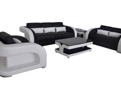 XXL Leder Wohnlandschaft Garnitur Design Modern Sofa + USB Garnituren 3+2+1 Neu