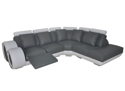 Ledersofa Couch Wohnlandschaft Eck Garnitur Design Modern Sofa + USB Neu Ecksofa