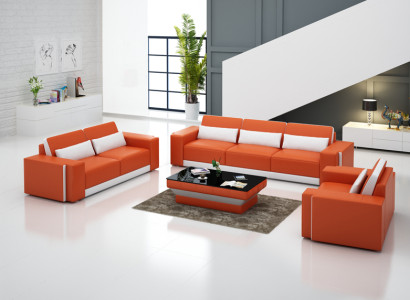 Ledersofa mit USB,Couch Wohnlandschaft Sofagarnitur Sofa Garnitur Design Modern