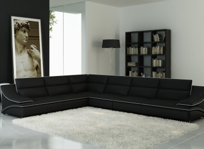 Ledersofa Couch Wohnlandschaft Ecksofa Eck Garnitur Design Modern Sofa USB A1160