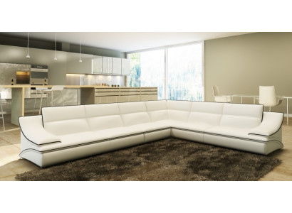 Ecksofa mit USB,Couch Sofa Wohnlandschaft Sitz Eck Garnitur Leder Textil Salut