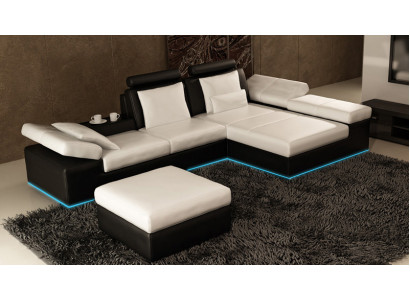 Ledersofa Sofa mit USB Wohnlandschaft Ecksofa Garnitur Design Modern Sofa K5014C