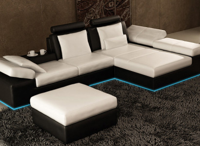 Ledersofa Sofa mit USB Wohnlandschaft Ecksofa Garnitur Design Modern Sofa K5014C