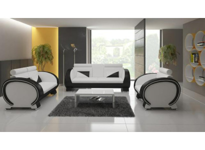 LEDERSOFA mit USB DESIGNERSOFA GARNITUR 3+1 COUCH POLSTERGARNITUR POLSTER SOFA