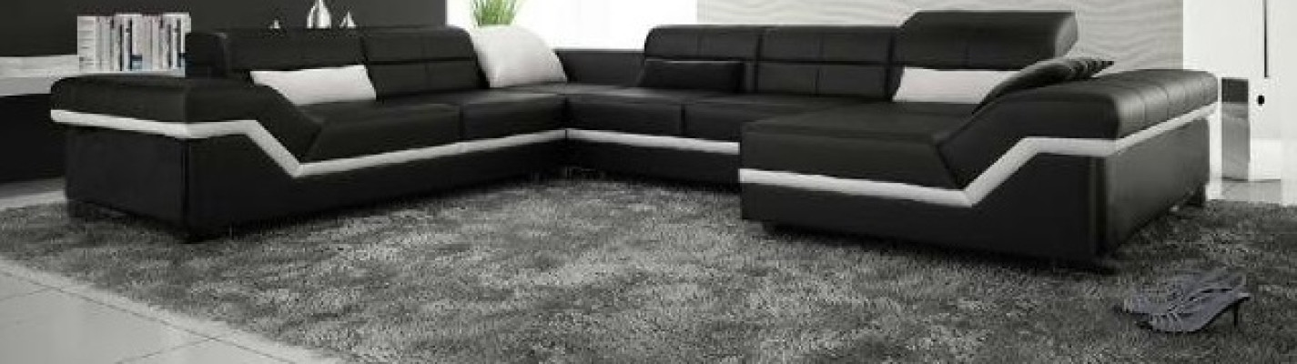 LEDERSOFA XXL WOHNLANDSCHAFT ECKSOFA DESIGN SOFA COUCH GARNITUR ECKCOUCH NEU