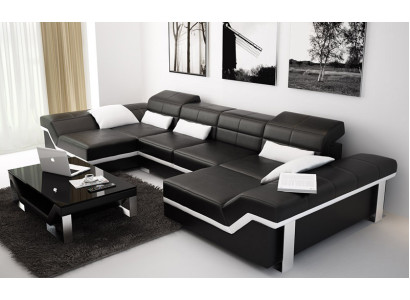 Ledersofa Sofa Couch Wohnlandschaft Ecksofa Garnitur Design Modern Sofa K5007C