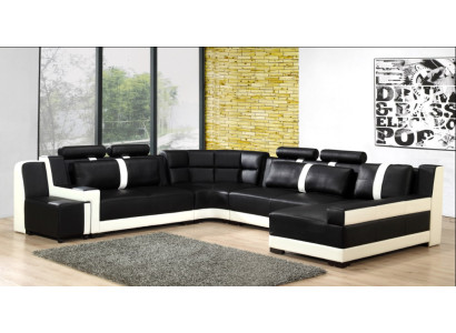 Ecksofa Polster Couch Sofa Wohnlandschaft Sitz Eck Garnitur Leder Textil PH26