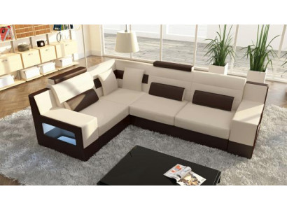 Wohnlandschaft Sofa USB Polster Ecke Ecksofa Garnitur Massfertigung Leder Sofa