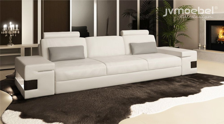 Moderne Luxus Designer Sofa 3 Sitzer Möbel Polster Textil Weiße Couchen xxl big