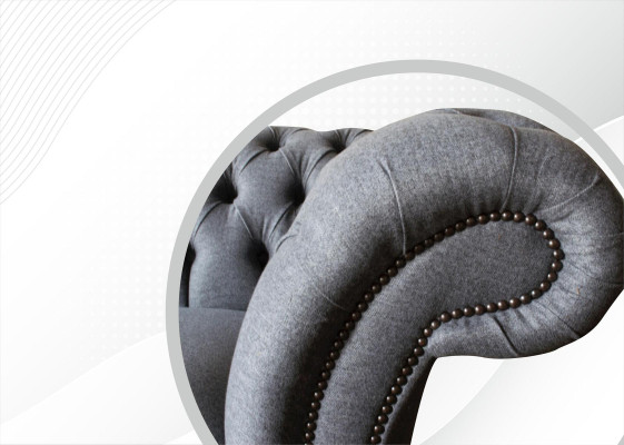 xxl big Sofa 3 Sitzer Couch Chesterfield Polster Garnitur Sitz Stoff Textil