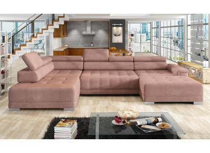 Ecksofa U Form Sofa Wohnlandschaft Design Stoff Sofas Bettunktion Schlaf Couch