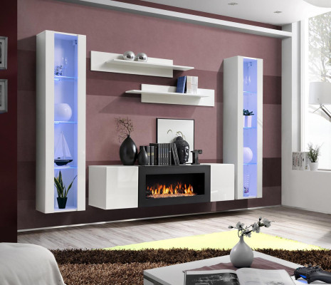 Designer Wohnzimmer Modern Luxus Einrichtung Wohnwand Wand Regale Sideboard