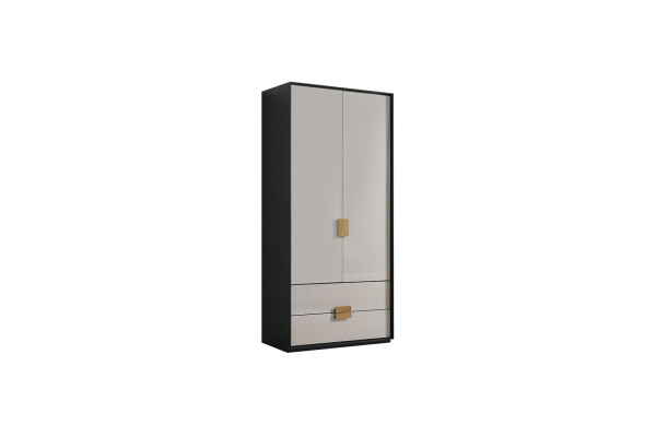 Schwarz-Weißer Schlafzimmer Kleiderschrank Moderner 6-Türiger Schrank