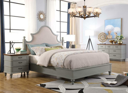 Schlafzimmer Set Bett 2x Nachttisch Konsole Betten Textil Doppel Hotel Polster