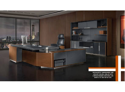 Schreibtisch Set Büro Garnitur tisch Chef Sessel Schrank Einrichtung Neu