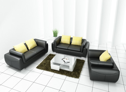 Ledersofa mit USB Wohnlandschaft 3+2+1 Sitzer Garnitur Design Modern Sofa Couch