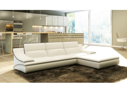 Ledersofa mit USB,Wohnlandschaft Ecksofa Eck Garnitur Design Modern Sofa A1160C