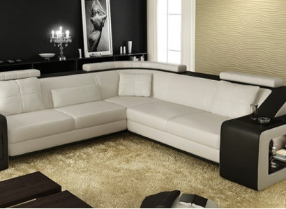 Ecksofa Leder Textil Sofa Couch USB Polster Wohnlandschaft L Garnitur Sitz Neu