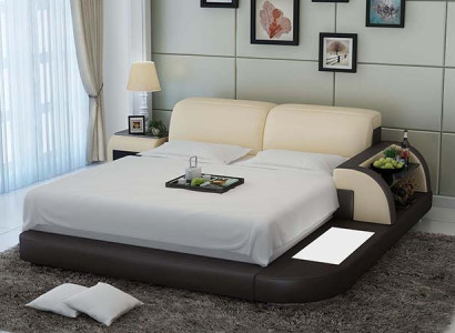 Design Bett XXL Big Betten Leder Hotel Polster 180x200 Multifunktion Regal USB