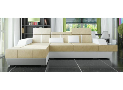 Stoffsofa Ecksofa Textilsofa Sofa + USB Textil Stoff Wohnlandschaft Polster Neu