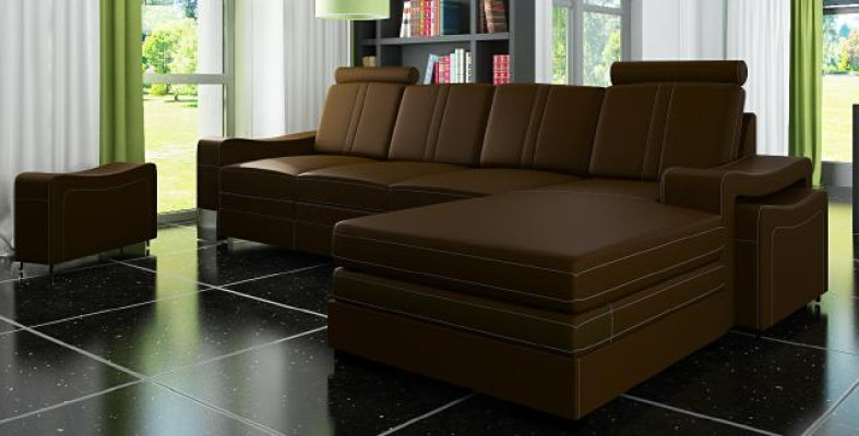 LEDERSOFA WOHNLANDSCHAFT ECKSOFA NEU GARNITUR SOFA XXL LEDERCOUCH mit USB FRANCO