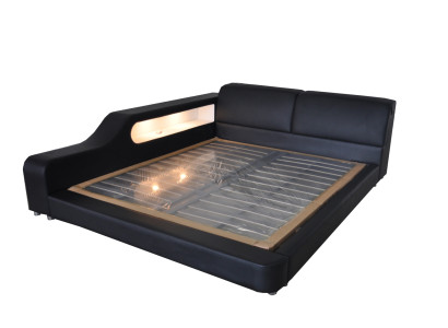 Design Bett Leder Polster Betten Hotel XXL Big 200x200cm Multifunktion Regal USB