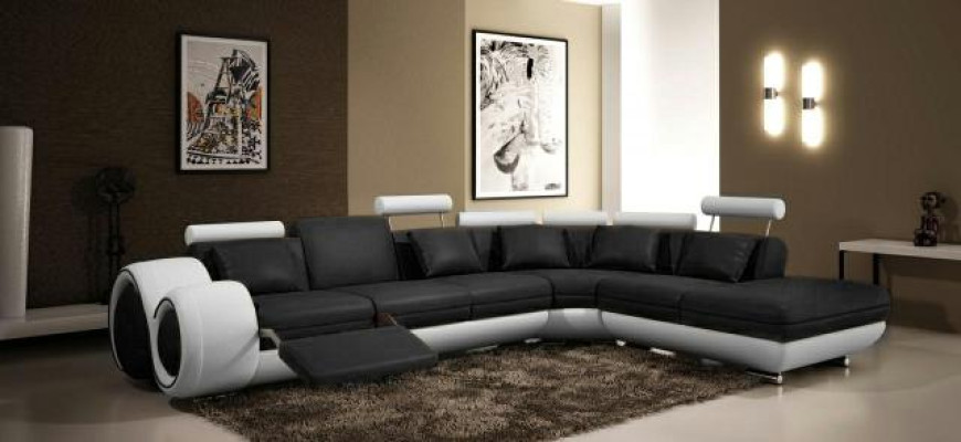LEDERSOFA DESIGNER LEDERCOUCH ECKSOFA GARNITUR SOFA WOHNLANDSCHAFT NEU SCHWARZ