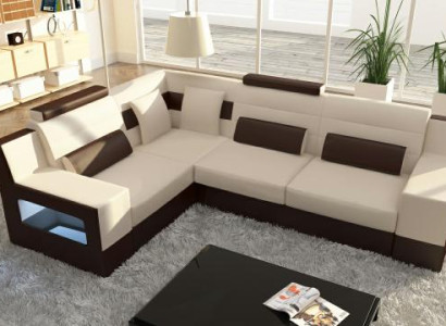 Wohnlandschaft Sofa Couch Polster Ecke Ecksofa Garnitur Textil Stoff Leder Sofas